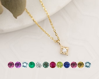 [LLOYD] 14K GOLD☆Rose cut birthstone Necklace LLOYD] 14K GOLD☆Rose cut birthstone Necklace