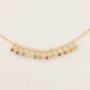 14k Gold Birthstone Charm 1.5mm for personalized necklace