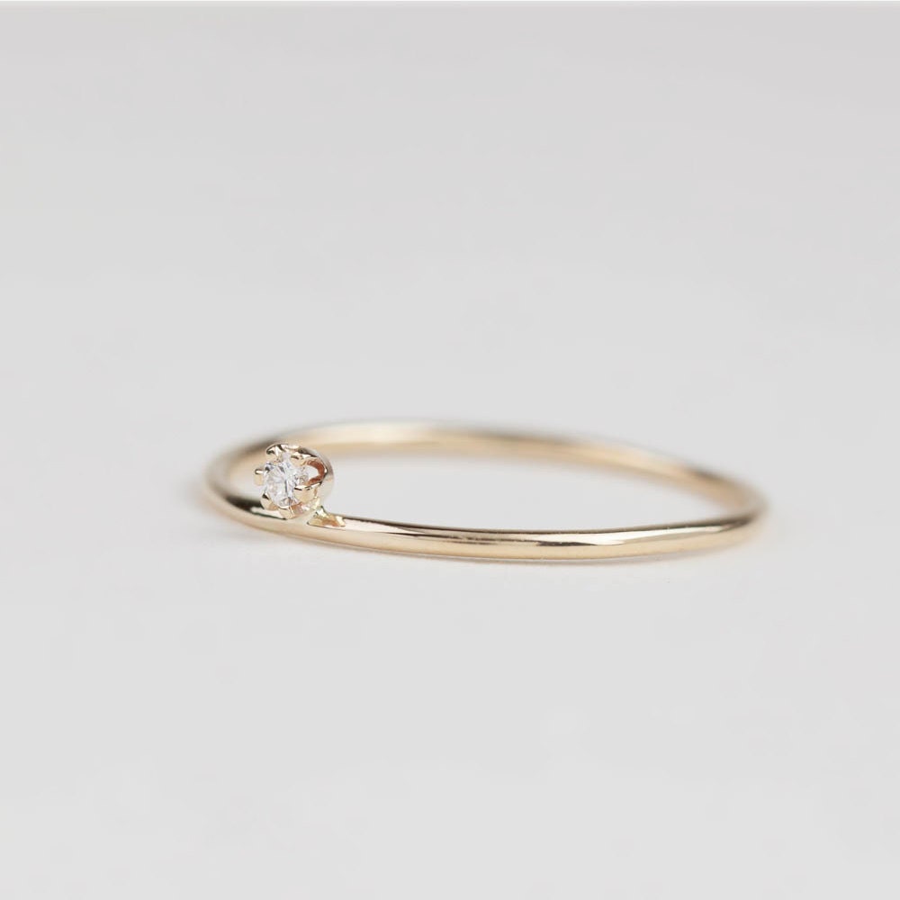 Minimalist Engagement Ring Simple Engagement Ring Delicate - Etsy