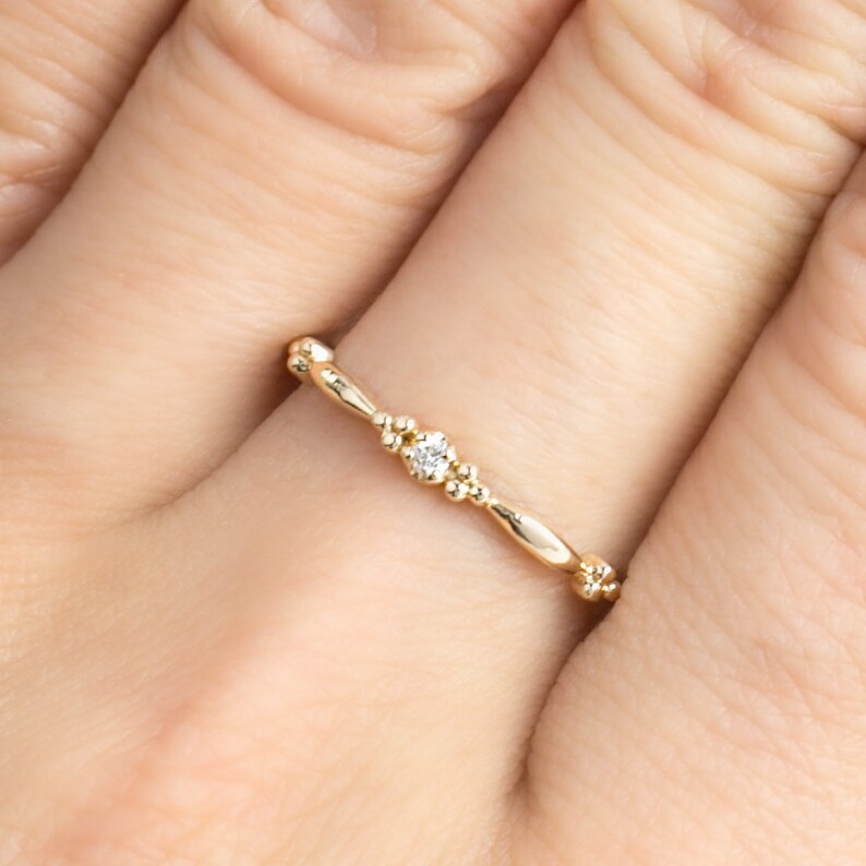 small diamond stacking ring