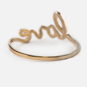 Love ring, script love ring, Solid 14k gold, rose gold, white gold, yellow gold, promise love ring, dainty love ring, size 7, ready ship image 9