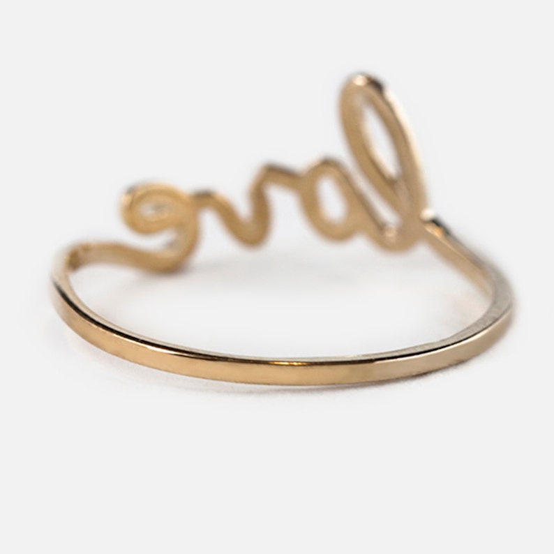 Love ring, script love ring, Solid 14k gold, rose gold, white gold, yellow gold, promise love ring, dainty love ring, size 7, ready ship image 9