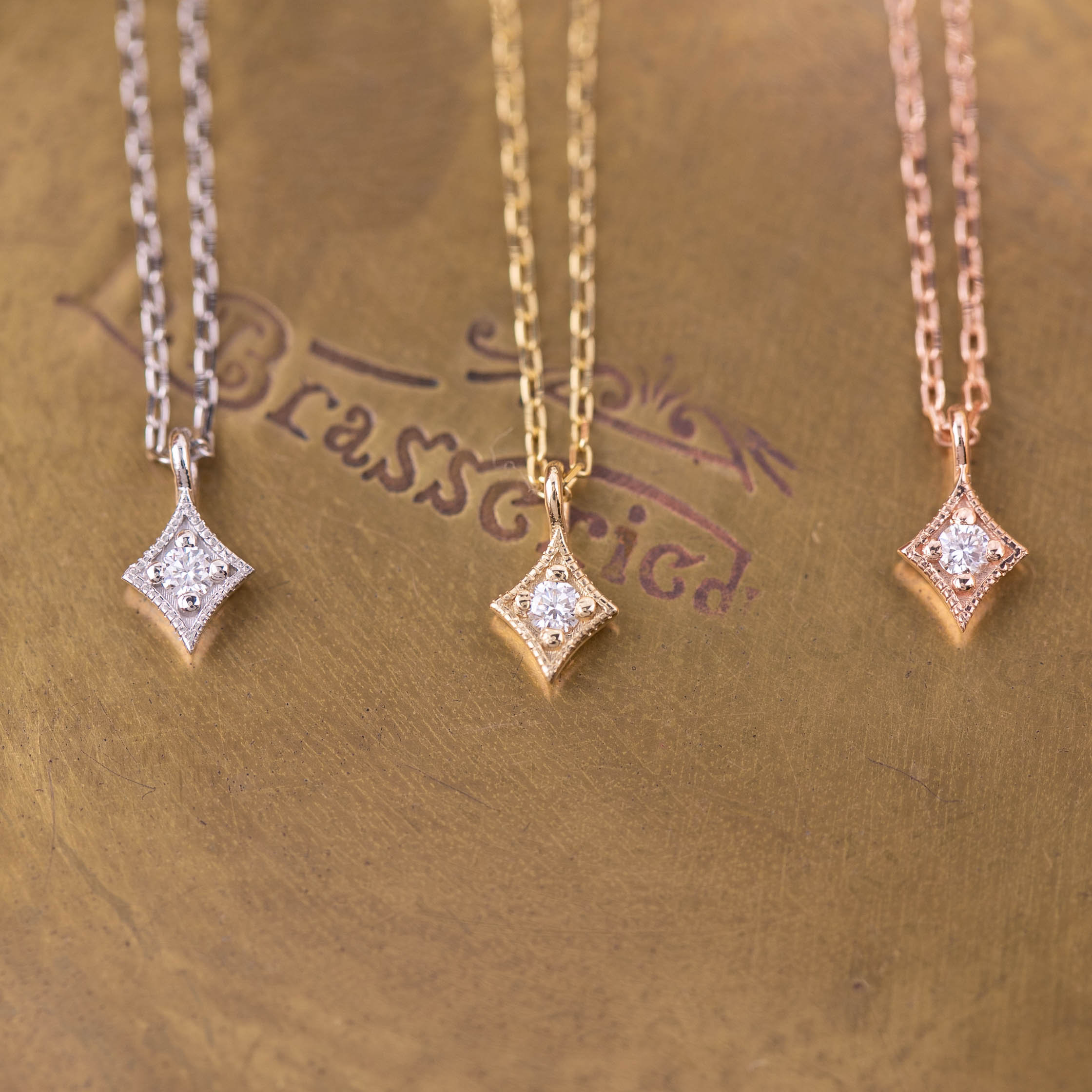 2mm Tiny Diamond Necklace 14k Yellow 