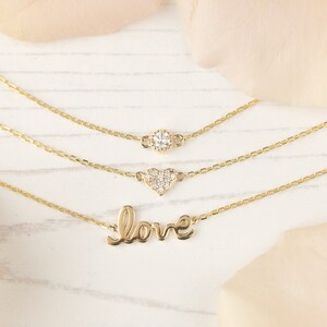 Diamond Heart Pave Bracelet, 14k solid gold, rose gold, white gold heart bracelet, diamond heart bracelet, dainty heart valentines gift image 6
