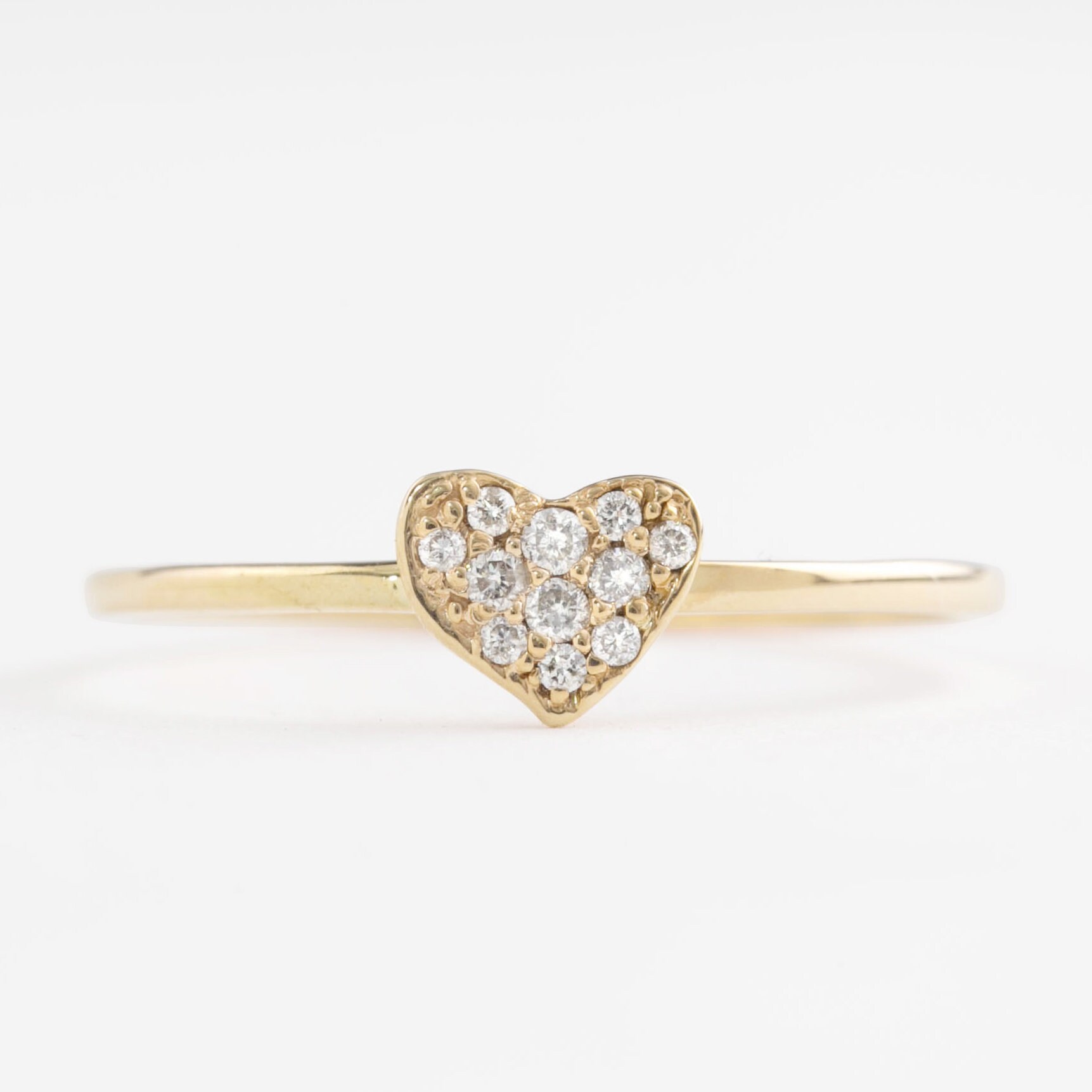 Pave diamond hotsell heart ring