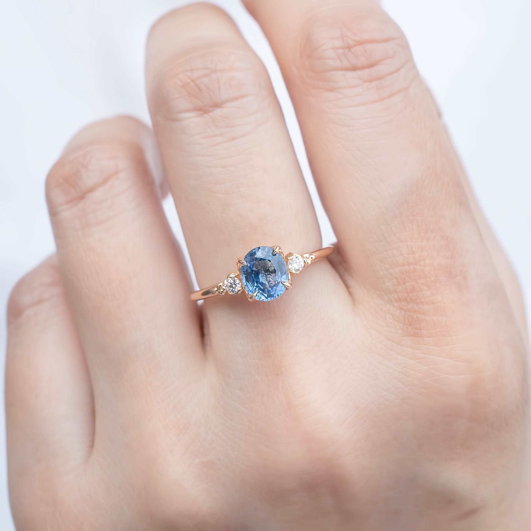 1ct Blue Sapphire Engagement Ring Alternative Engagement Ring