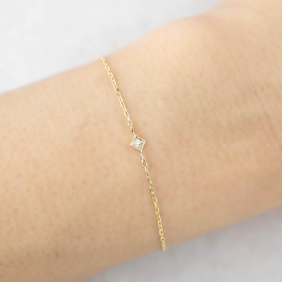 14k Gold Baby Open Link Chain Bracelet - Zoe Lev Jewelry