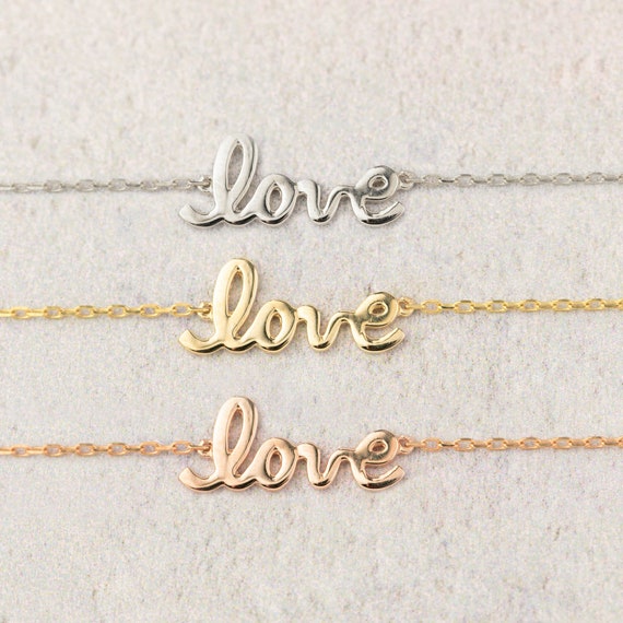 SALE Love script bracelet, love 
