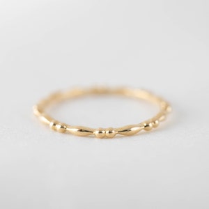 14k solid gold stack ring, stack ring solid gold, bead ring, dainty gold ring, dainty bead ring, 14k yellow gold, rose gold, white gold image 5