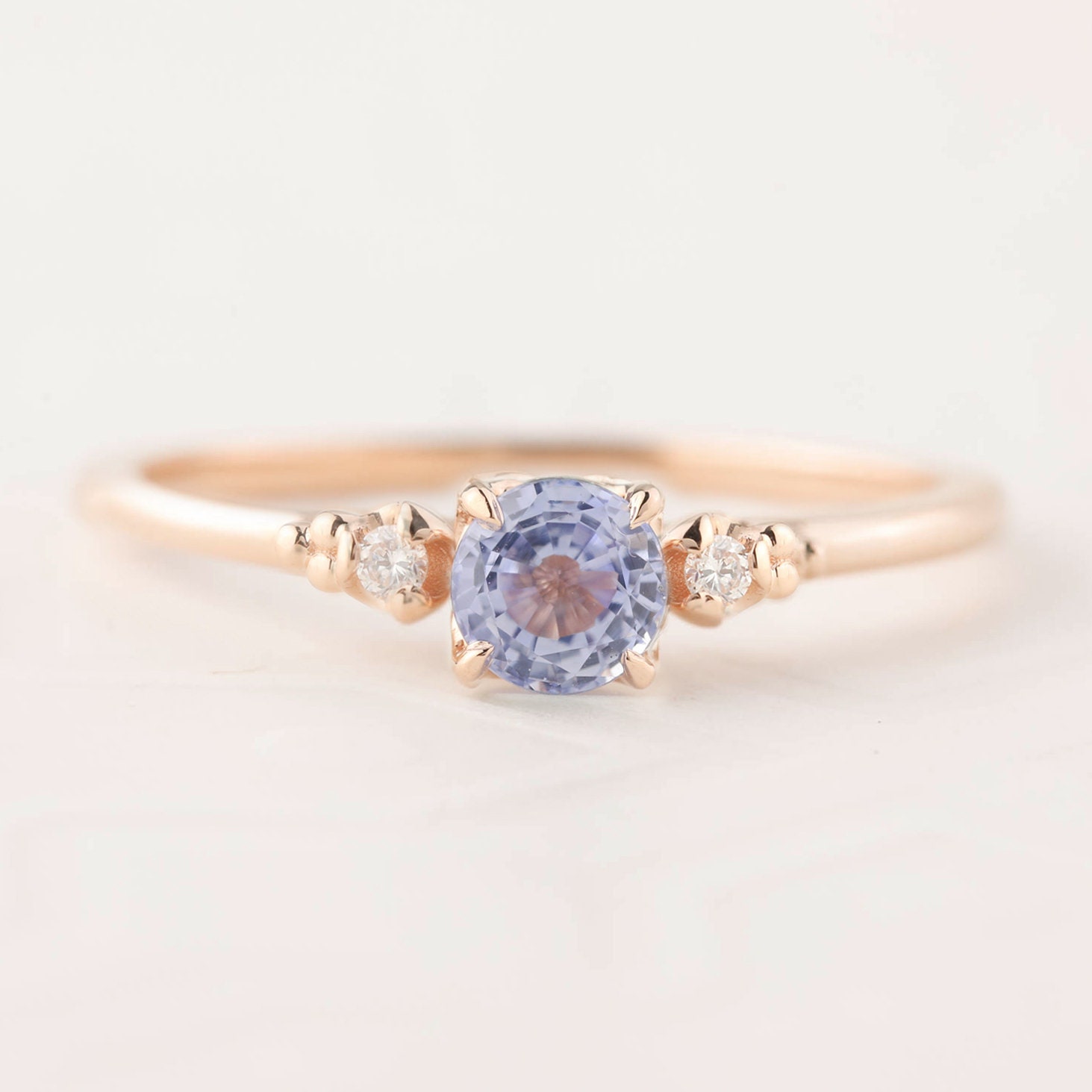 4.5mm Ceylon Sapphire Engagement Ring Blue Sapphire Ring