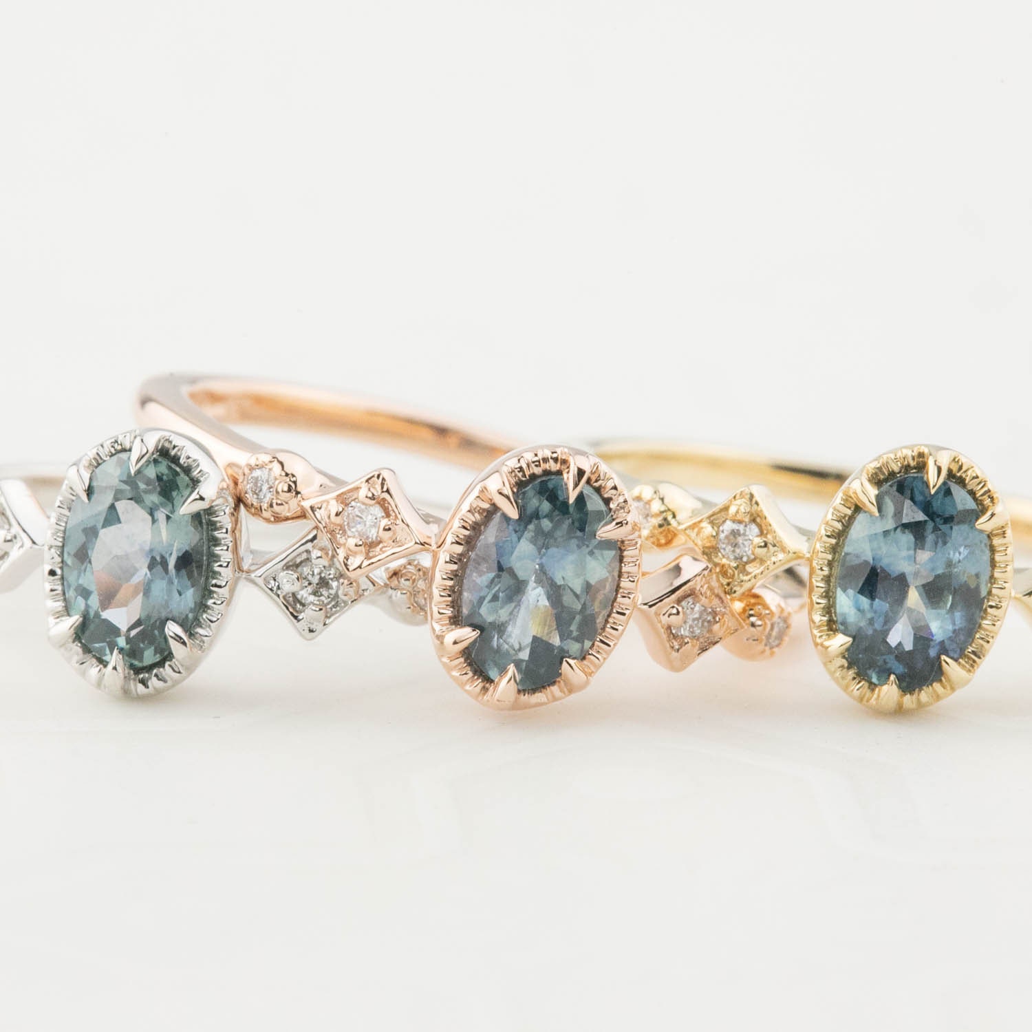 Envero's custom order ring, Montana Sapphire Engagement Ring
