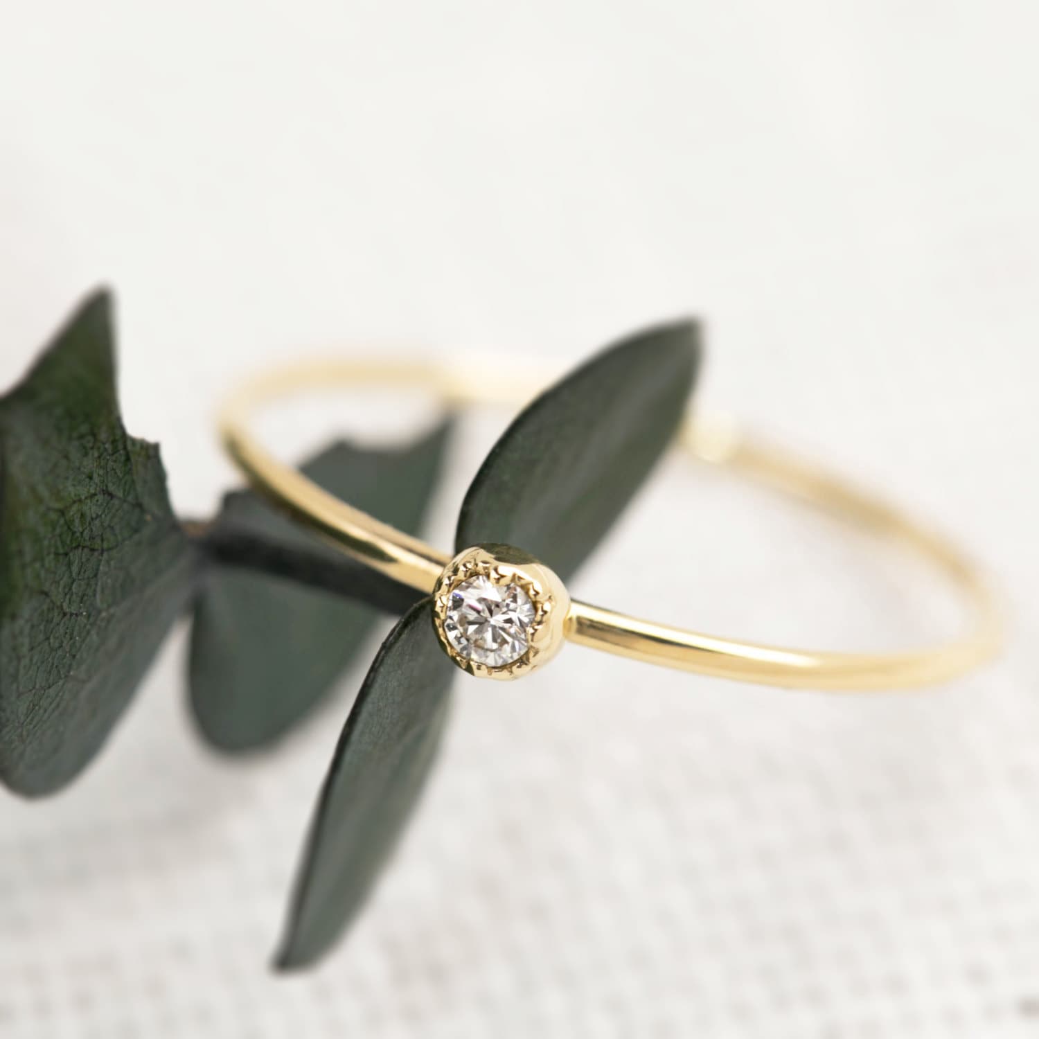 Minimalist Pave Engagement Ring - Audrey Ring - Do Amore
