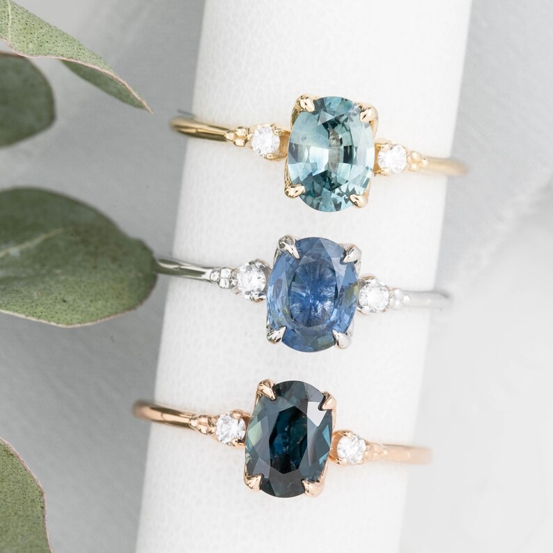 Oval Montana Sapphire Engagement Ring Blue Queensland Etsy