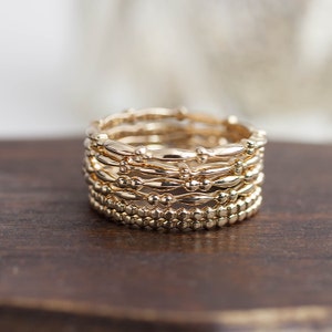 14k solid gold stack ring, stack ring solid gold, bead ring, dainty gold ring, dainty bead ring, 14k yellow gold, rose gold, white gold