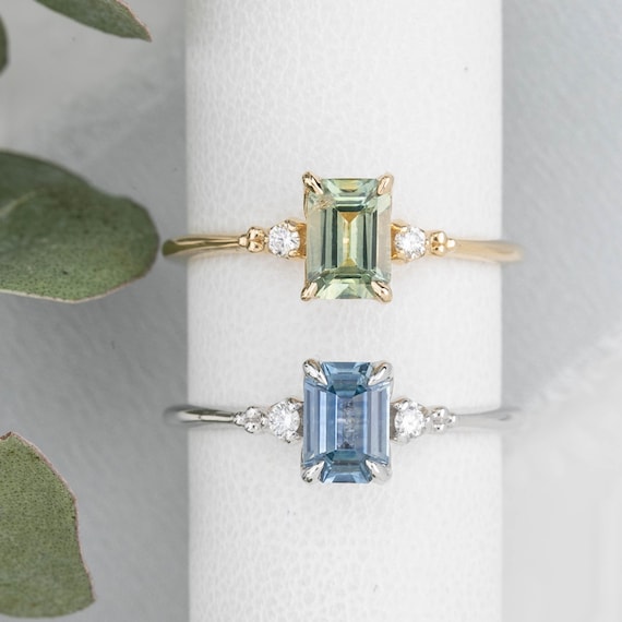 Buy Emerald ring - Precious ring - Green Birthstone square silve ring online  at aStudio1980.com