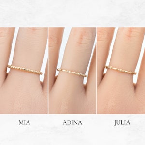 14k solid gold stack ring, stack ring solid gold, bead ring, dainty gold ring, dainty bead ring, 14k yellow gold, rose gold, white gold image 3