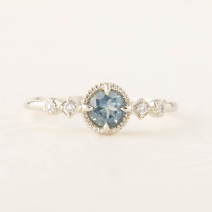 Teal Blue Montana Sapphire Engagement Ring 14k Rose Gold - Etsy