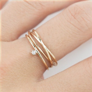 Minimalist engagement ring, simple engagement ring, delicate diamond ring, dainty solitaire ring, 14k solid gold, rose gold, white gold image 5