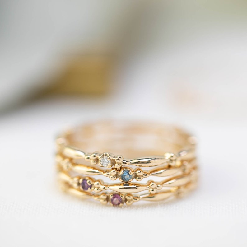 small diamond stacking ring