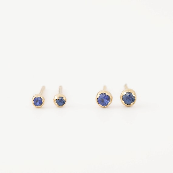 Simple sapphire best sale earrings