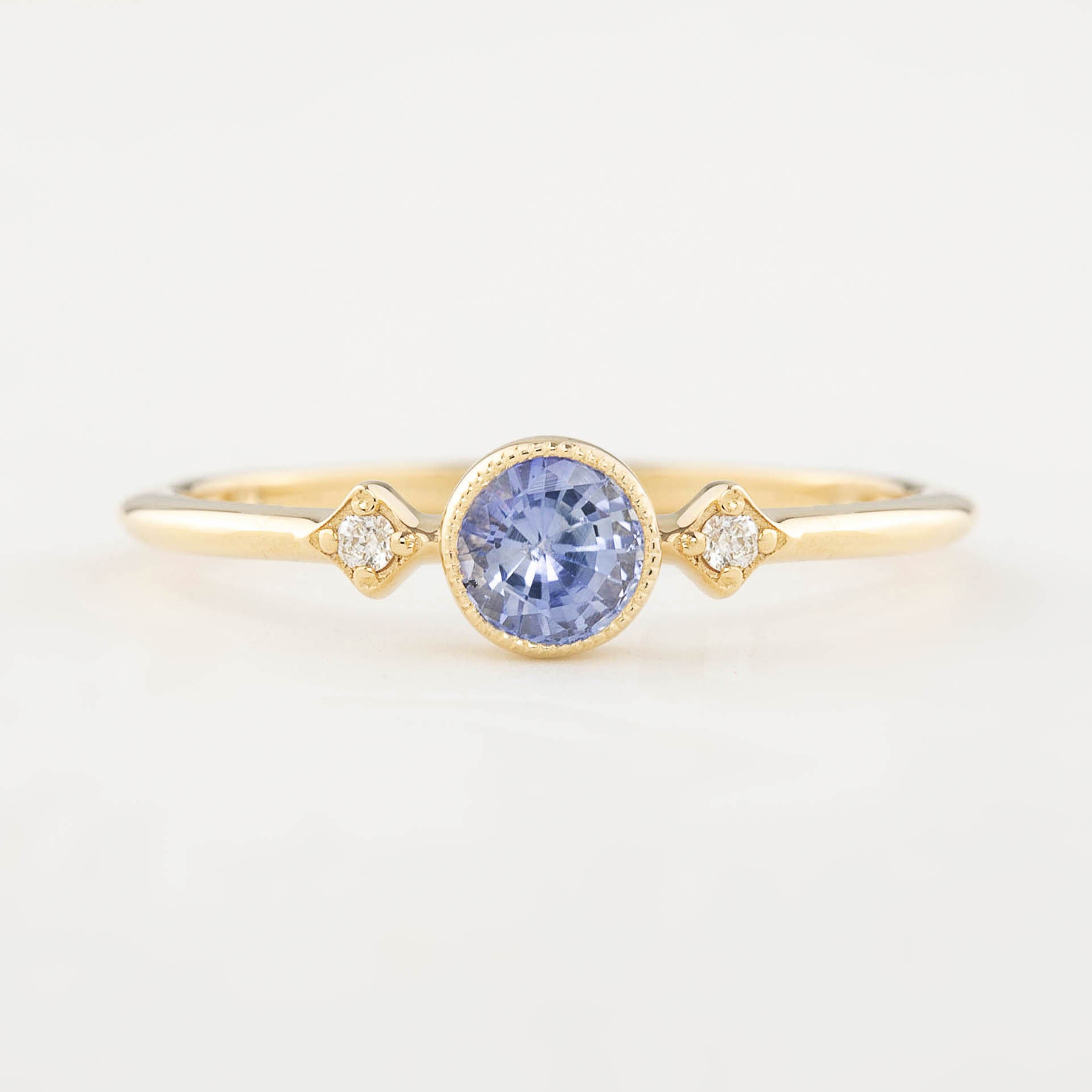 Ceylon Blue Sapphire Diamond Engagement Ring Unique