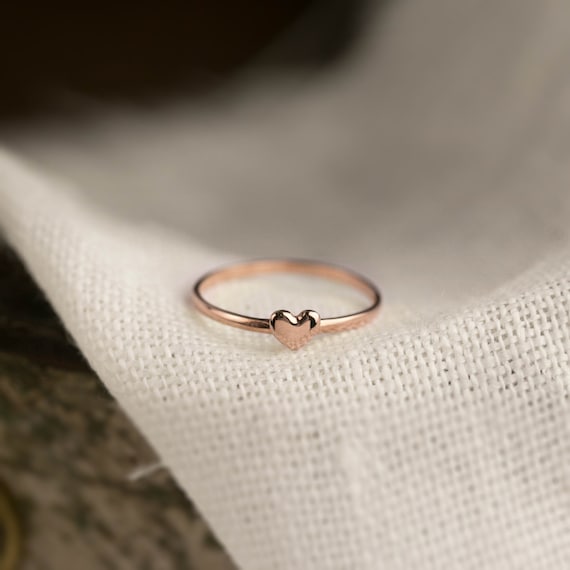 Tiny Heart Ring in Silver, Gold or Rose Gold - Everly Made Rose Gold Filled • Final Sale / 9