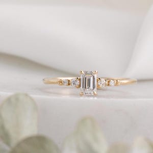 0.35ct Emerald diamond engagement ring, Emerald cut engagement, Emerald shaped, Emerald cut diamond ring, earth mined diamond ring