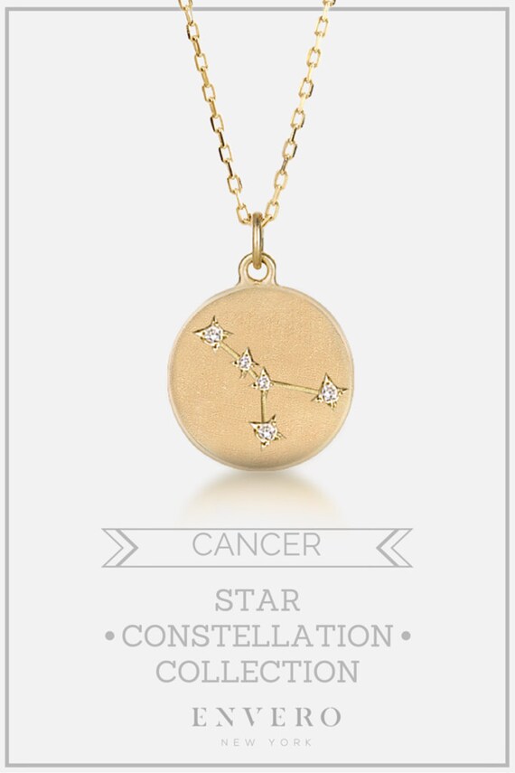 Signature Jewelry Minimal Necklace Zodiac Sign Star Sign Constellation Necklace Astrology Jewelry Cancer Necklace