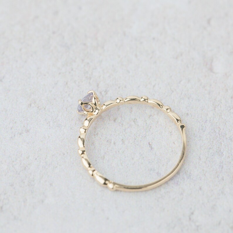 delicate stacking ring, 14k yellow gold natural unheated blue green lavender pink peach yellow sapphire solitaire engagement ring