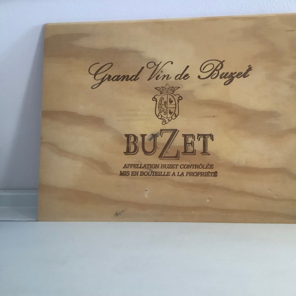 French Wine Panel From The Wooden  Wine Box of Buzet. Gascogne. Grand  Vin de Buzet. 32 cm x 25 cm