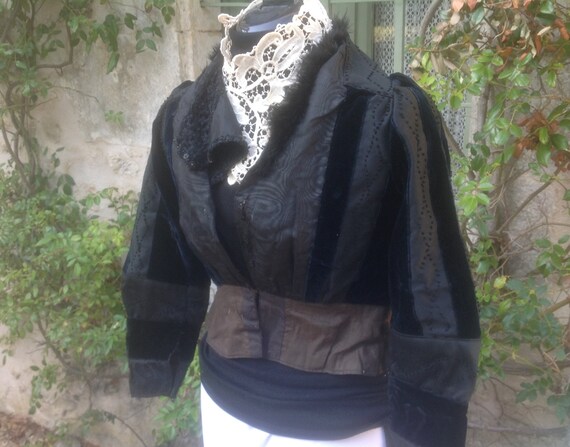 Woman’s peplum Jacket XS. Rare French Antique. De… - image 1