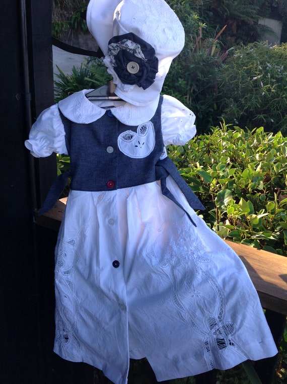 Little Dress. 8 year old. Old Fashioned White Cotton Etsy