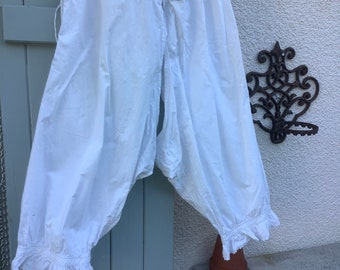 French Vintage White "Bloomers"/ Culottes made early last century. Unusual gift for a Bridal Shower.
