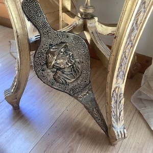Rustic, French Kitchen Fire Bellows. Leather, Brass and Wood. Authentic Charm . 16 inches Long.