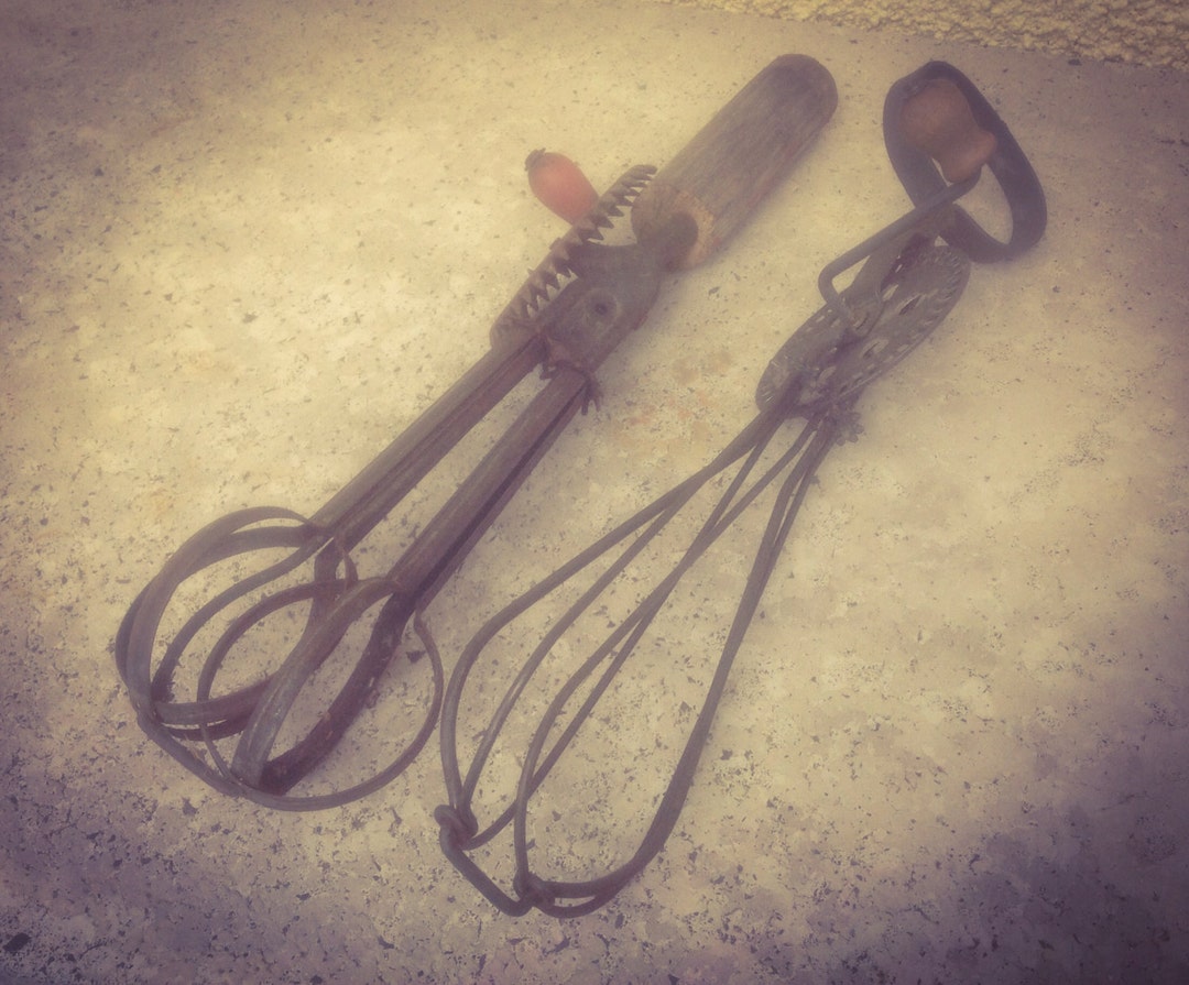 Two Vintage French Hand Egg Whisks Egg Beaters With Rich Etsy