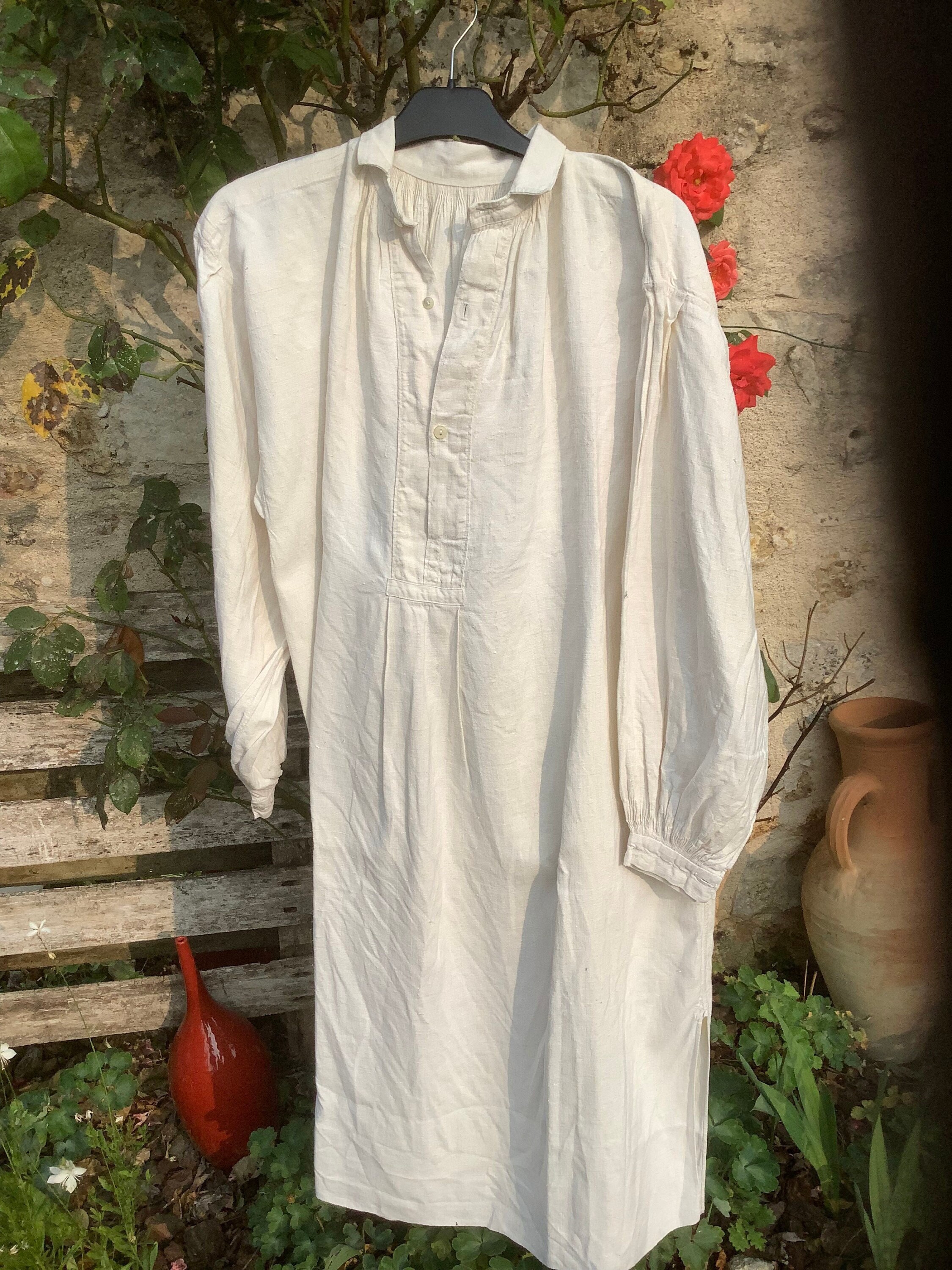 Antique Linen Shirt - Etsy