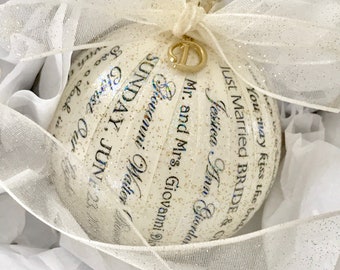 Hand Painted Wedding Ornament Bride And Groom Ornament Etsy