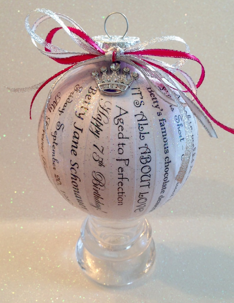 75th Birthday Gift Unique Personalized Memory Ornament for - Etsy