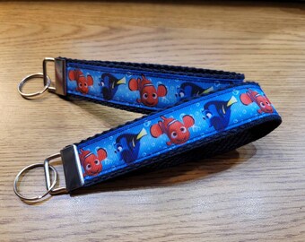 Nemo Fish Inspired 6" Key Fob, Key Chain, Wristlet, Key Strap for Wrist, New Driver gift, Ready to ship