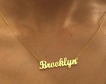 Name Necklace - Dainty Name Necklace - Gold Name Necklace - Personalized Necklace - Custom Name Necklace - Bridesmaid Gift - New Mom Gift