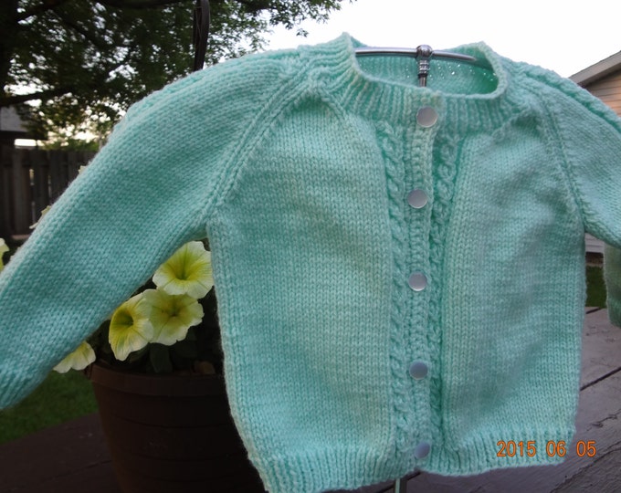 Green Baby Sweater and to 12 Month Size/baby Gift Etsy