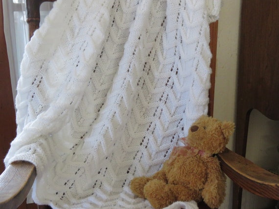 delicate baby hand knit blanket personalized blanket white baby knitted blanket birthdaybaby shower gift christaningbaptisim