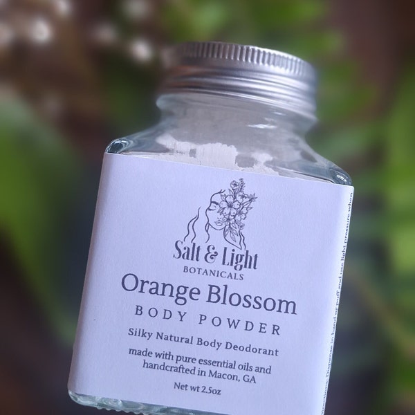 ORANGE BLOSSOM Natural Body Dusting Powder | Magnesium Deodorant | Talc-Free | Eco-Friendly | Natural Deodorant