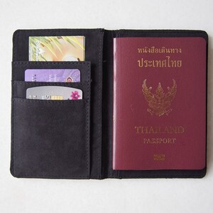 Elephant Floral in Blue Passport Cover Passport Holder, Passport Wallet image 3