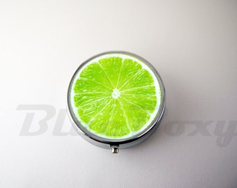 Lime Pill Case, Pill Box, Pill Holder, Accessory Box