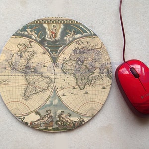 World Map Mousepad, Office Mousepad, Computer Mouse Pad, Fabric Mousepad image 1