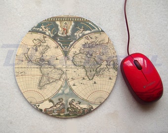 World Map Mousepad, Office Mousepad, Computer Mouse Pad, Fabric Mousepad