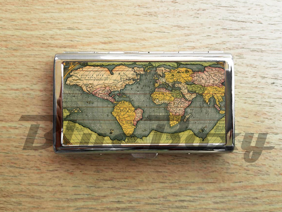 Map of the World Cigarette Case, Cigarette Holder, Lady's Cigarette