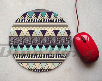 Aztec Geometric Mousepad, Office Mousepad, Computer Mouse Pad, Fabric Mousepad