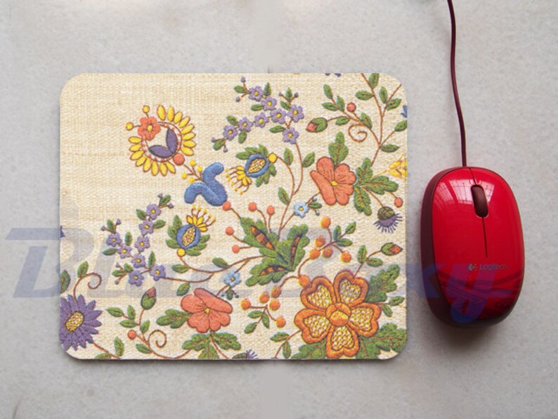 Flower Mousepad Office Mousepad Computer Mouse Pad Fabric Etsy